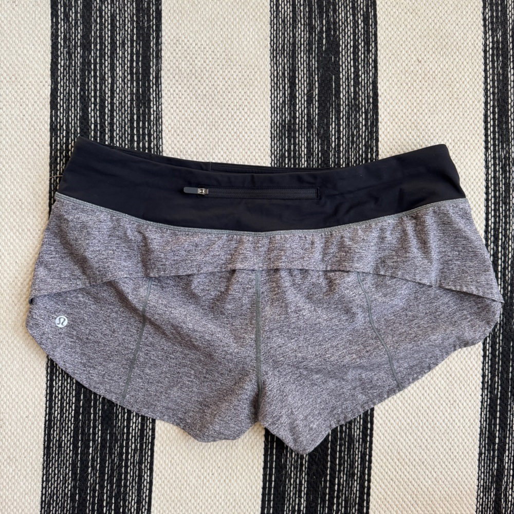 Lululemon Short Women's Gray Speed Up 2.5" Seam Lined‎ Running Short Size 10